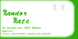 nandor mate business card