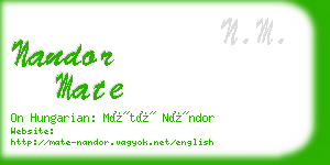 nandor mate business card